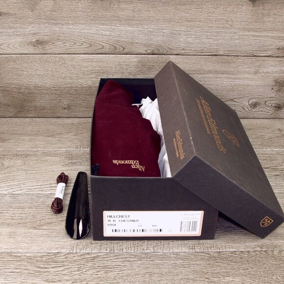 *NIB* $395 Allen Edmonds HILLCREST Derby 14 B Narrow Chestnut *add $15 new Trees